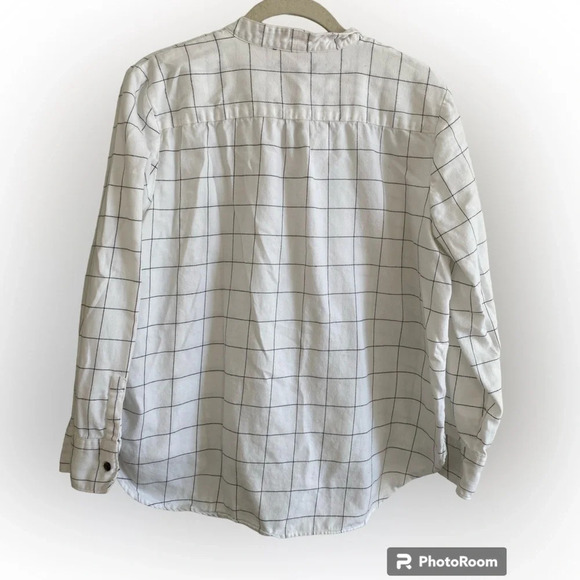 MADEWELL Cotton Flannel Boxy Fit  Button Up Striped Shirt Size M - Picture 2 of 11